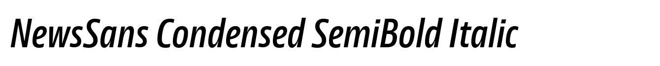 NewsSans Condensed SemiBold Italic